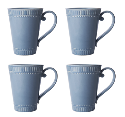 Mikasa Italian Countryside Fluted Blue Coffee Mugs 15.5 oz., Set of 4 | eBay