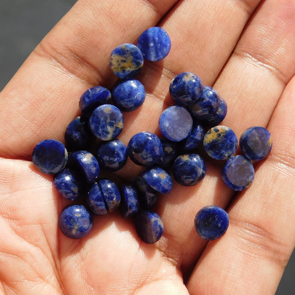 Natural Sodalite Round 3x3 mm to 20x20 mm Cabochon Loose Gemstone Lot - Image 3 of 4