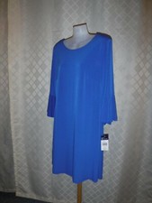 3/4 Angle Sleeve Dress size 14 CHAPS color California Blue,Zipper back,Knee leng