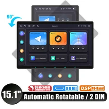 JOYING 15.1 Inch Automatic Rotatable Touchscreen Double Din Android 12 Car Radio