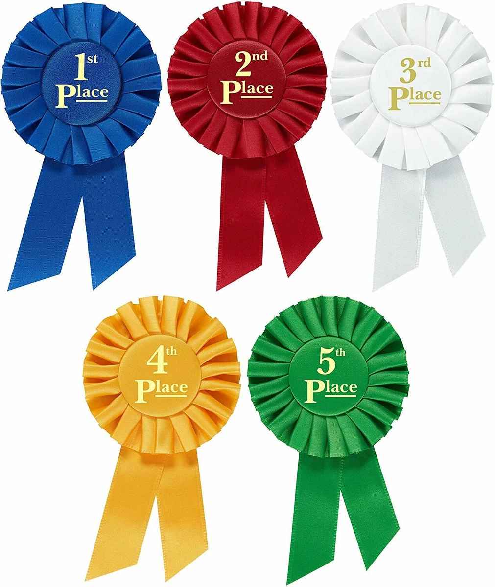 Rosette Premium Award Ribbons 1st 2nd 3rd 4th 5th Place Multipurpose Set