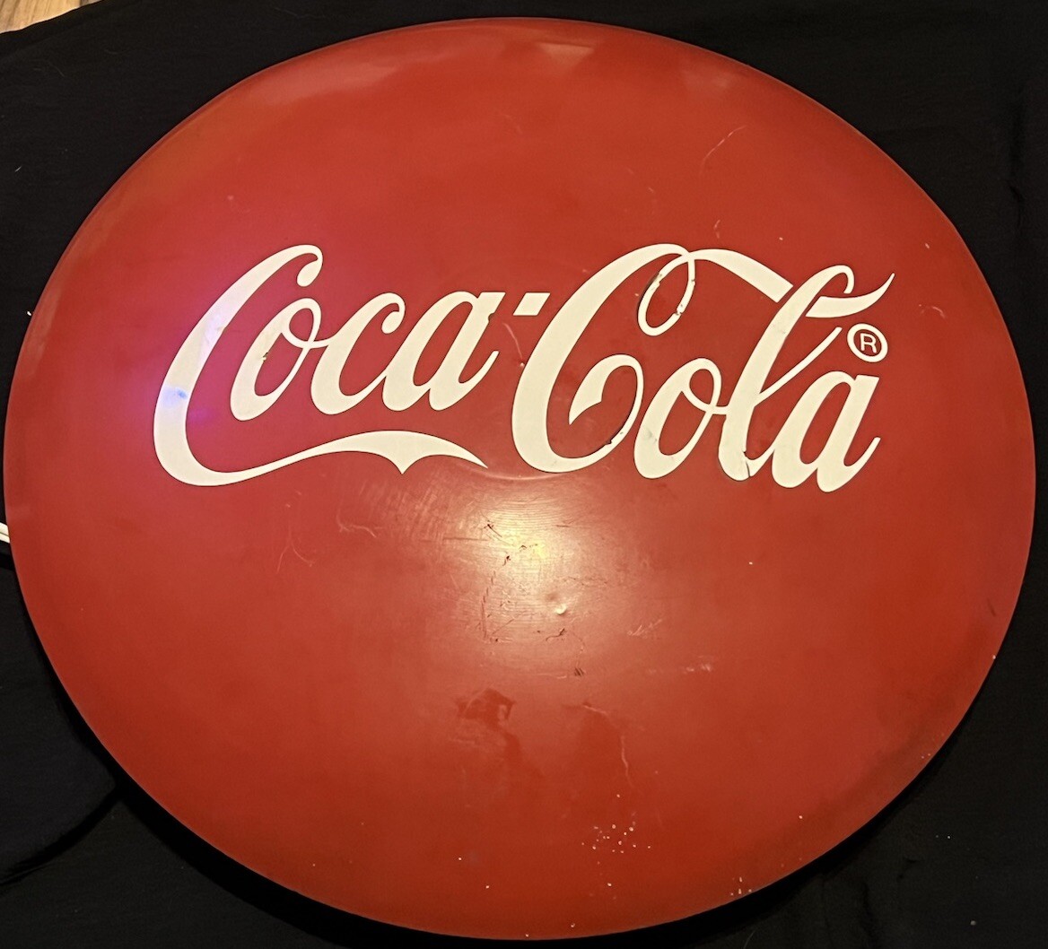 ALWAYS COCA-COLA 看板 Vintage Coca Cola Button advertising Sign- 18” X18”Coca-Cola