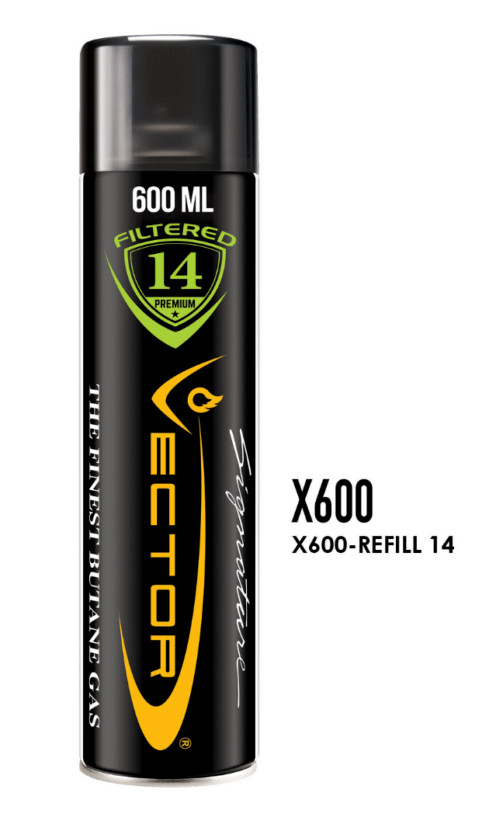 Vector 14x Filtered Premium Refined Fuel Butane Gas Refill 600 mL 1 CAN