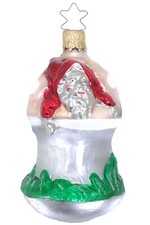 Inge Glas OWC 4048 Santa in Mushroom German Glass Ornament NEW w/FREE Gift Box
