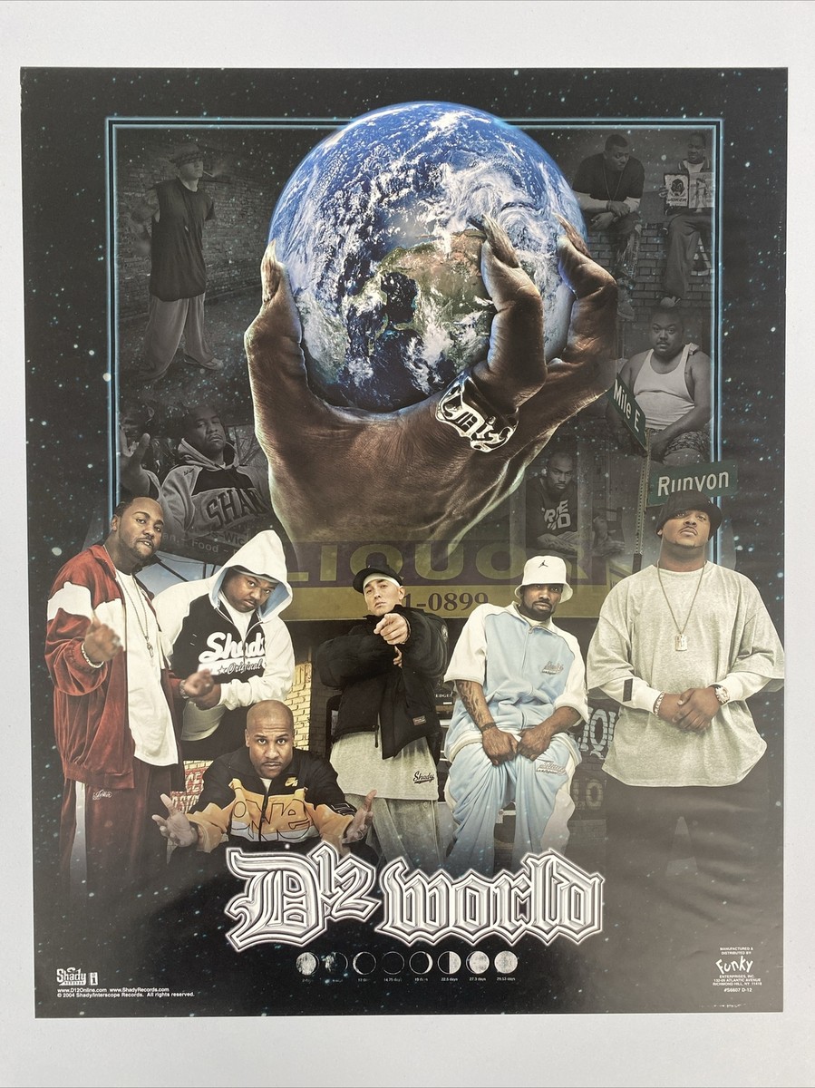 エミネム EMINEM D12 ポスター 2001年製 D12 WORLD Eminem Shady Records 2004 Funky Poster #S6607 D-12