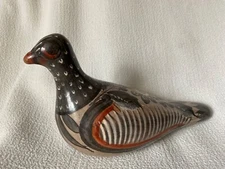 Tonala Folk Art Bird Figurine Mexican Clay Pottery  Hand Painted 7 inch