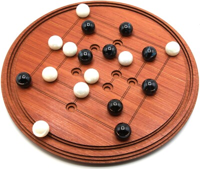 9 Herren Morris Traditional Rund Holz Brettspiel