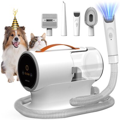 AIRROBO Dog Grooming Vacuum Dog Grooming Kit12000Pa Strong Pet Grooming Vacuu...