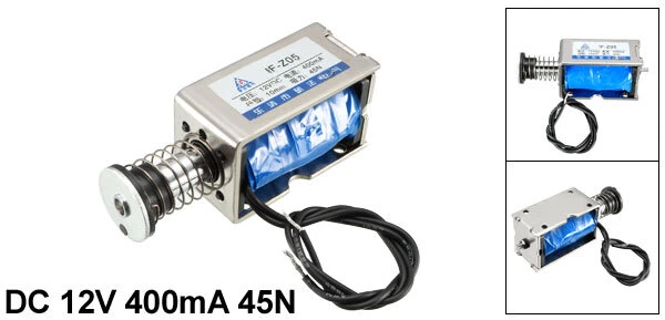 DC 12V 400mA 45N 10mm Pull Push Type Frame Linear Motion Solenoid Electromagnet - Image 2 of 4