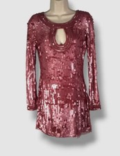 $625 LoveShackFancy Women's Pink Devers Sequin Mini Dress Size 0