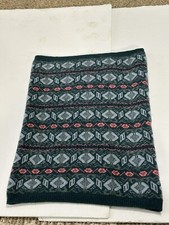 Brora 100% Cashmere Snood Scarf Scotland Folk Fair Isle Green Pink Blue MSRP 395