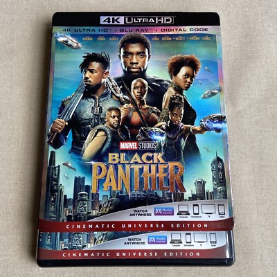 Black Panther (1) (4K UHD & Blu-ray & Digital + Slipcover) Marvel MCU 18 Boseman