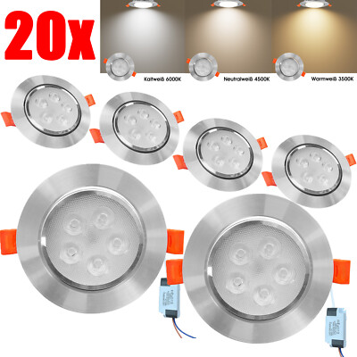 2-20X LED Einbaustrahler 230V Flach Einbau Spots 5W Decken Einbauleuchten IP44