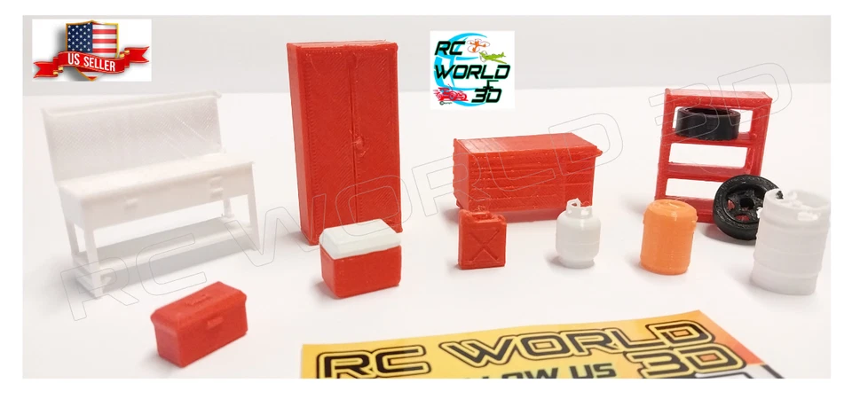 1:32 SCALE ACCESSORIES GARAGE SET 3D Printed Realistic Dec for Diorama*Model*RC - Image 3 of 4
