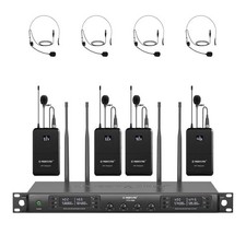 Phenyx Pro 4-Channel Wireless Microphone System, UHF Auto Scan PTU-7000-4B
