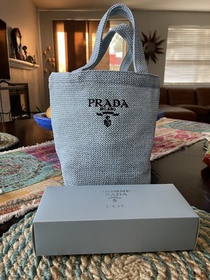 PRADA Straw Tote Bag in Blue GWP/ViP