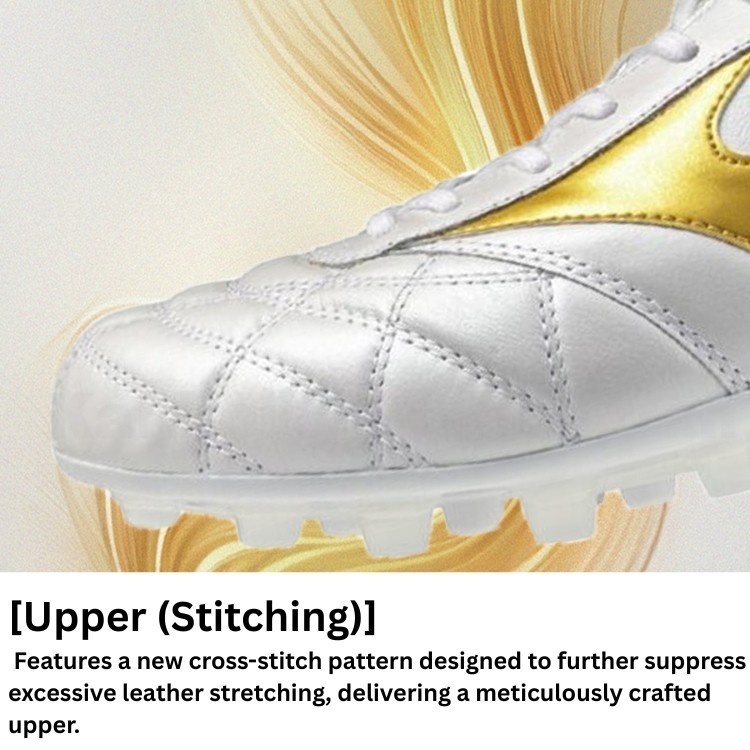 MIZUNO Soccer Cleats MORELIA 2 JAPAN AG Super White Pearl / Gold