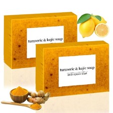 2-Pack Turmeric Glow Soap Bar - Lemon  Kojic Acid, Removing Dark Spots