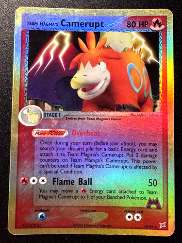 Team Magma's Camerupt 19/95 Magma vs Aqua Pokemon Card Reverse Holo Foil Rare MP
