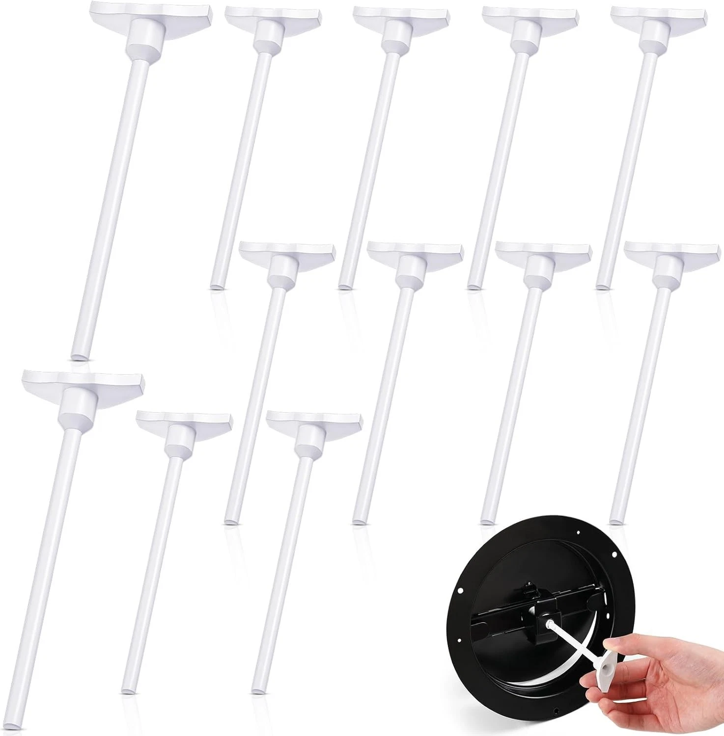 12 Pcs Round Ceiling Diffuser Plastic Key Handle, Vent Key for Steel Butterfl... - Picture 1 of 7