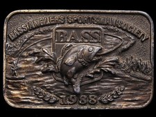 JB25144 VINTAGE 1988  BASS ANGLERS SPORTSMAN SOCIETY  BELT BUCKLE