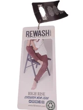 Rewash Size 9/39 High Rise Corduroy Mom Jean Black