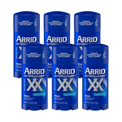 Arrid XX Extra Extra Dry Solid Antiperspirant Deodorant, Cool Shower, 2.6 oz ,