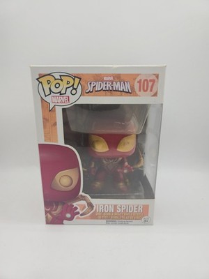 Funko Pop Iron Spider Spider Man 107 Marvel Peter Parker Vinyl Deko Figur Ovp