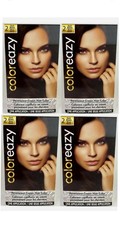 4x Coloreazy Permanent Cream Hair Color One Application 2 Dark Brown New