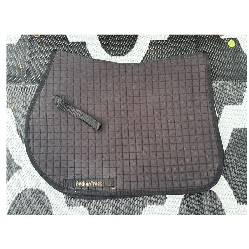 Back on Track Quilted English Horse Saddle Pad Black Quilted Design