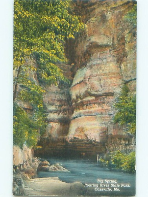 #ad Linen RIVER SCENE Cassville Near Monett amp; Branson amp; Neosho Missouri MO AE6170 $1.99