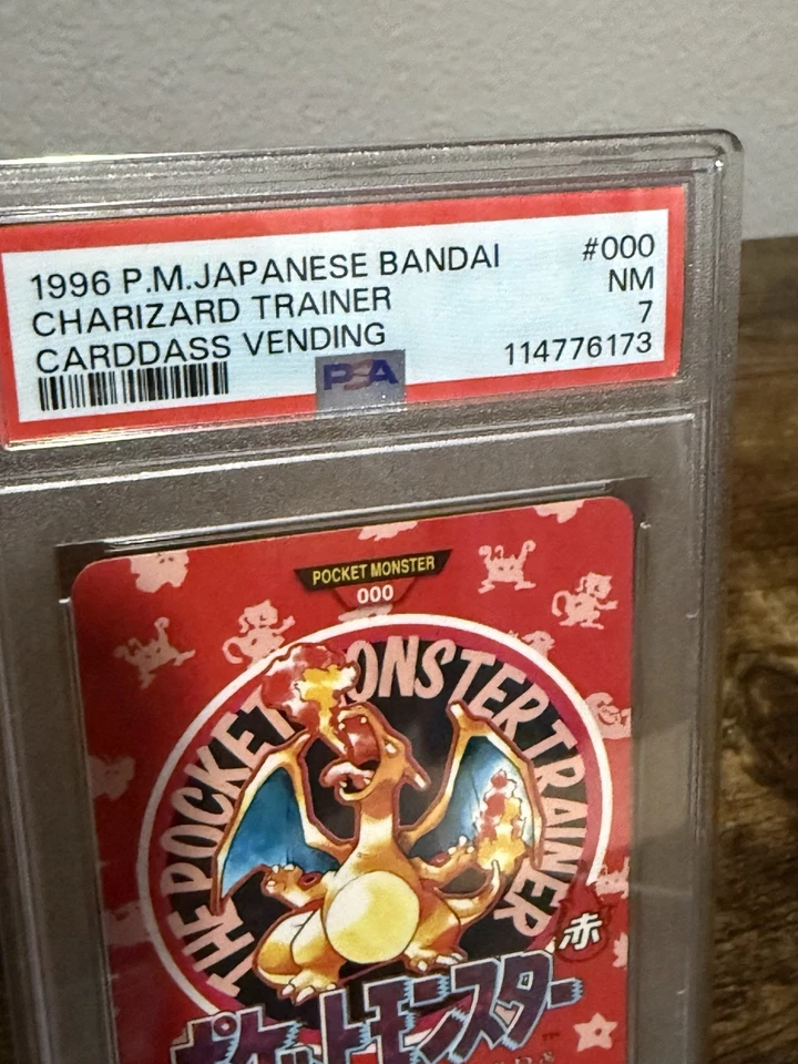 1996 P.M. Japanese Bandai Carddass Vending Charizard Trainer #000 PSA 7 2025 US - Image 3 of 4