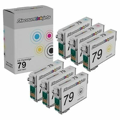 6 Pack Ink Cartridge for Epson T079 Artisan Stylus Photo Printer 1430 1400