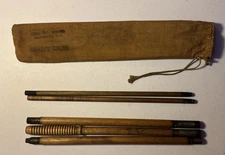 Antique Wood Brass Cleaning Rods with original pouch draw string 