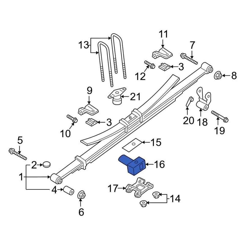 For Ford F-350 Super Duty 2017-2022 Ford HC3Z5598A Left Leaf Spring Spacer Foto 3 de 4