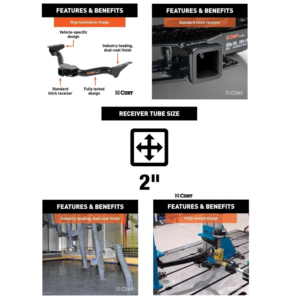 Curt Class 3 Trailer Hitch Tow Package w/ 2" Ball for Toyota Highlander - Image 2 of 4