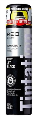 (2 PACK) Kiss Tintation Temporary Color Spray Jet Black 6 Ounce