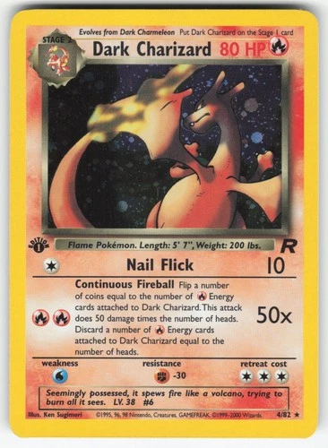 NM   Dark Charizard   4/82   1st Edition Team Rocket   Holo Rare   Pokemon Card