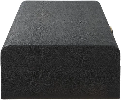 Uttermost 18058 Lalique 4-1/2" Tall MDF Boxes - Brushed Antique Brass / Black - Picture 2 of 4