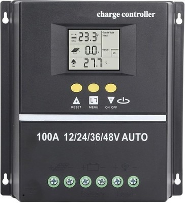 100A MPPT Solar Charge Controller 12V 24V 36V 48V Dual USB Solar System Monitor