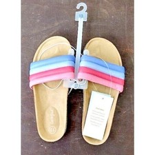 Cat Jack Kids Girls Size 13 Slides Sandals Pink Blue Rainbow Padded Straps