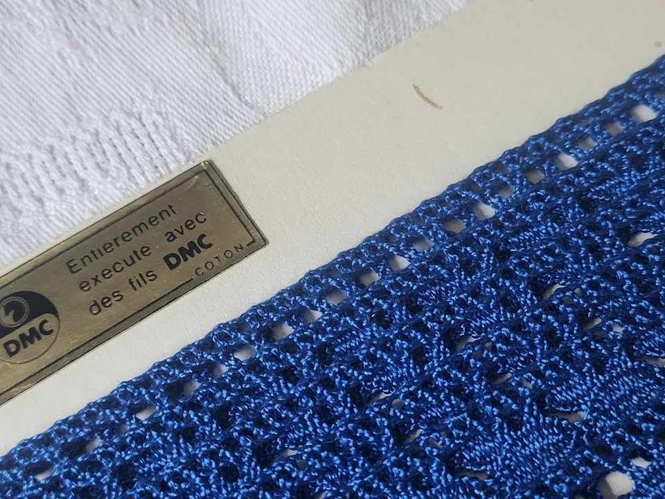 Dentelle vintage bleu DMC    coton large 3 m sur 1,5 cm A5 - Photo 4/4
