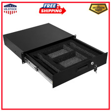 2U Rack Mount Drawer Server Cabinet Case with Protection Foam for 19 Inch Av/Net