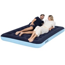 Double Flocked Inflatable Air Bed Camping Indoor Outdoor Mattress Blow Up Airbed