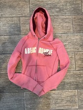 Vintage Y2K Abercrombie  Fitch Women  s Zip Up Good Fade Hoodie Small Slim Fit