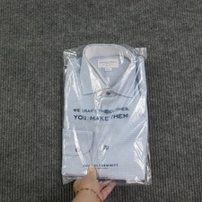 Charles Tyrwhitt Dress Shirt Mens 15.5/33 Slim Sky Blue Geometric NWOT