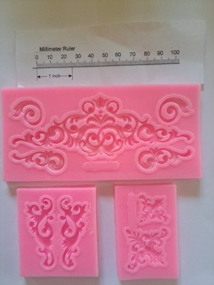 Set Of 3 Silicone Molds Baroque Resin, Clay, Baking 