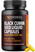 Cold Pressed Black Seed Oil Capsules - 1500Mg Black Cumin Supplement for Immune