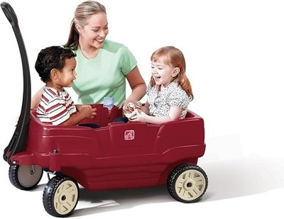 Step2 Wagon for Two Plus Blue Foldable Wagon for Kids with Seats