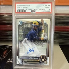 2025 Bowman Chrome Jesus Made 1st Bowman Auto Psa 9 Brewers Prospect Cpa-jm
